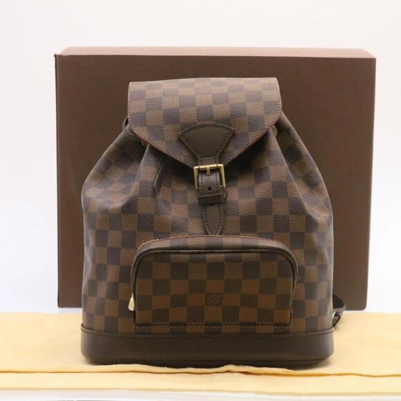 LOUIS VUITTON Damier Ebene Montsouris MM Backpack N51143 LV Auth 26498A - Picture 1 of 12